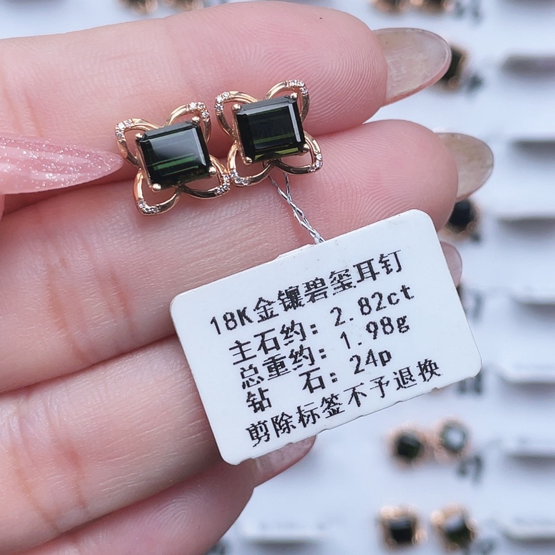 耳饰碧玺18K金镶嵌