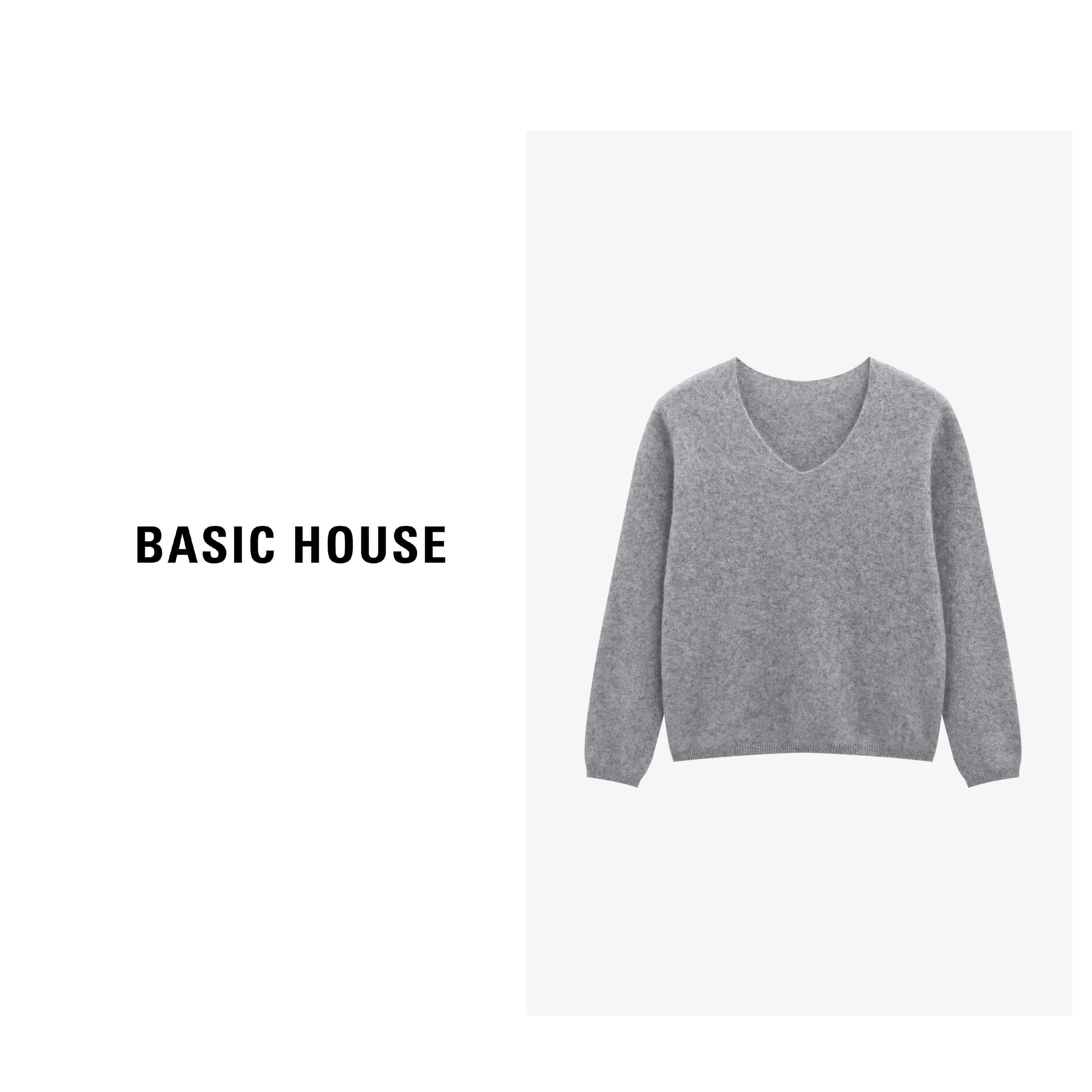 Basic House/百家好纯欲慵懒风女装松弛感小众针织衫-B0625B5JBI2