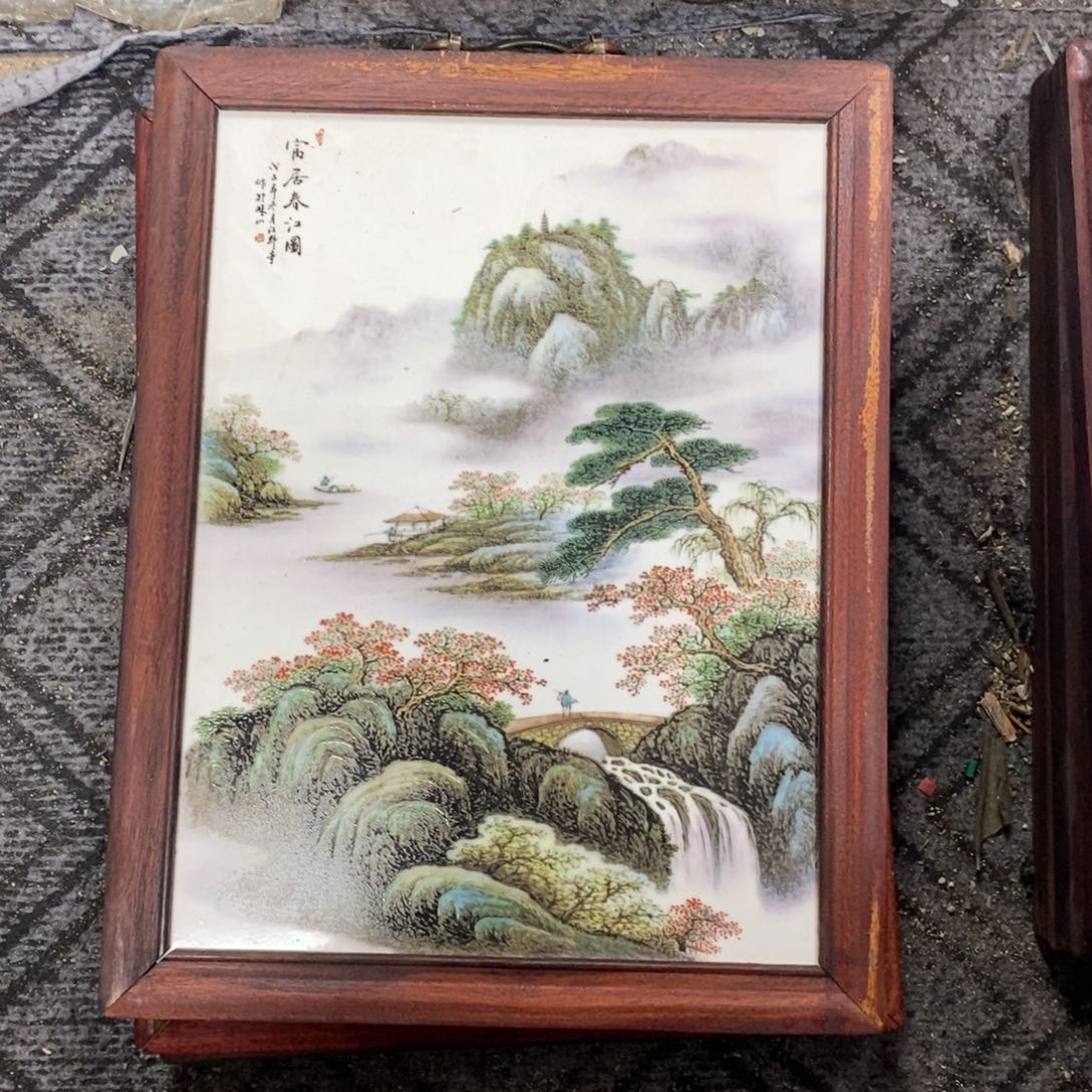 瓷片37*28 景德镇瓷板画柴窑烧制