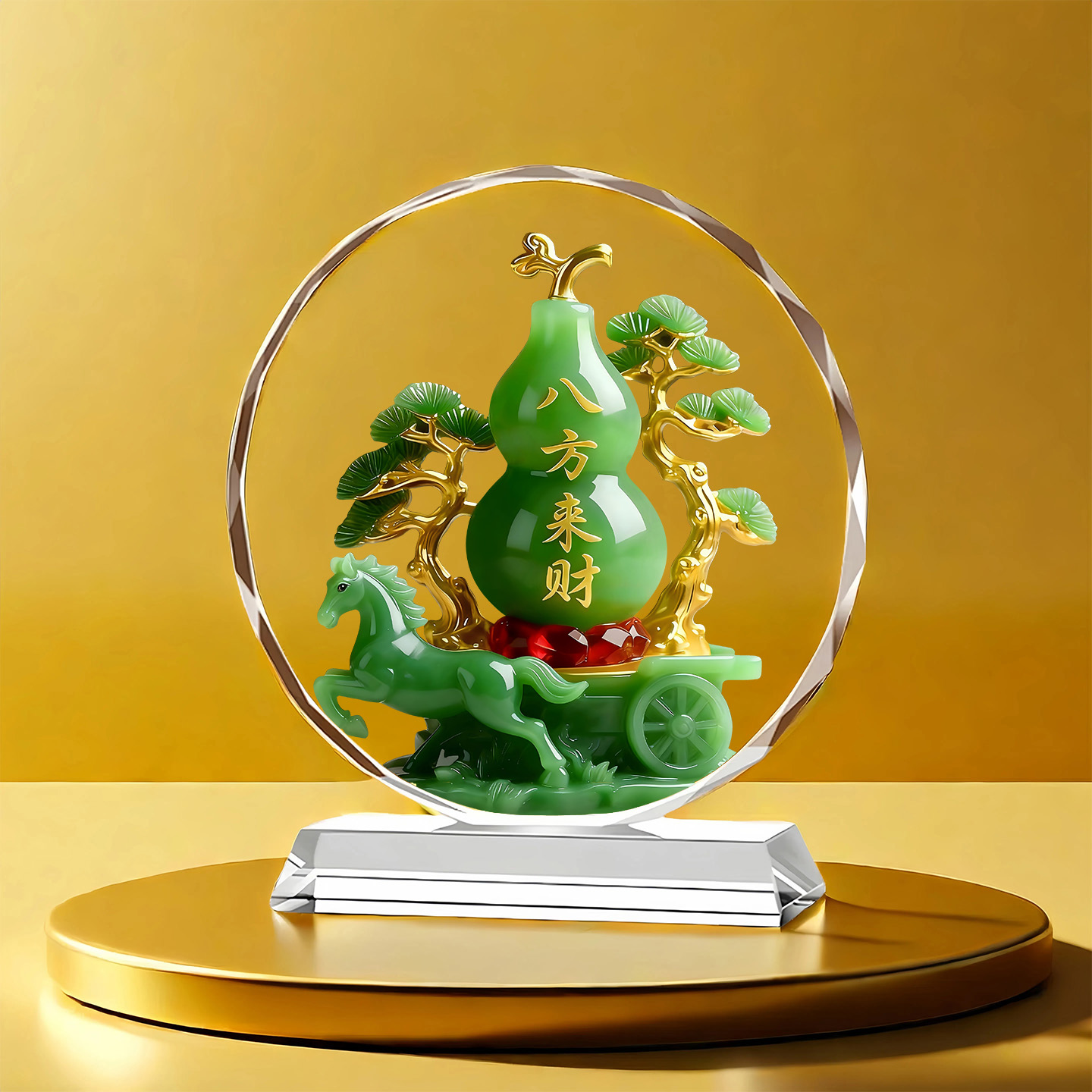 八方来财葫芦水晶摆件家居装饰品摆台客厅玄关乔迁入公司开业送礼