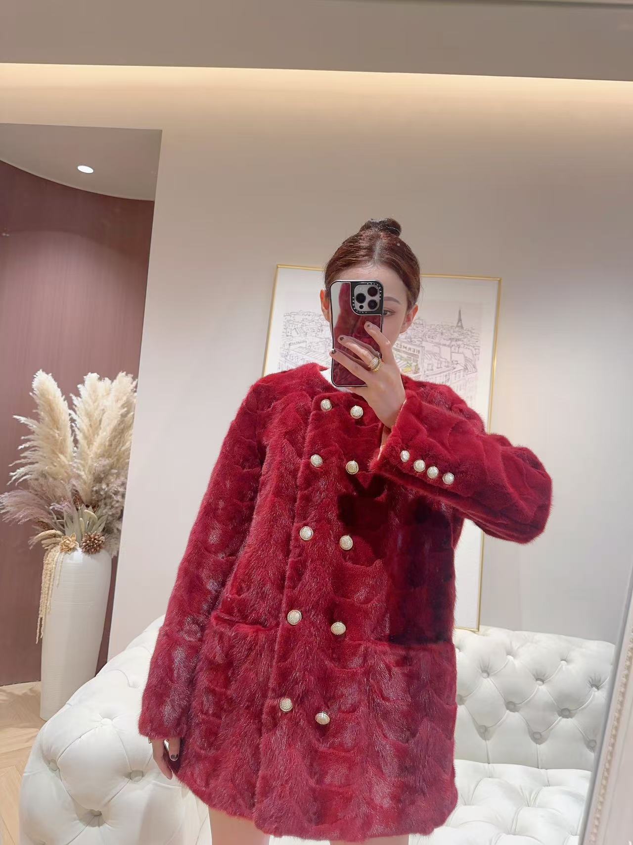 YMM90125设计新款冬季水貂皮草女士短款中长款外套