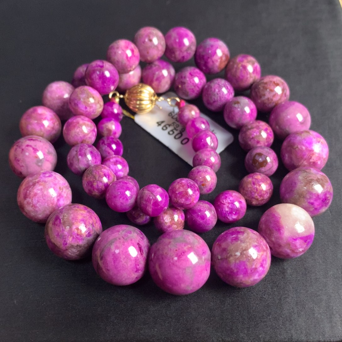 苏纪石（舒俱来）未镶嵌桃红冰种塔链