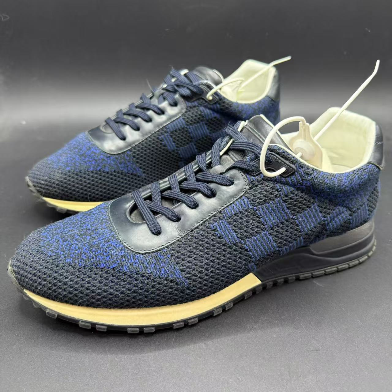 95新 LouisVuitton/路易威登 男士黑蓝拼接休闲运动鞋40.5码b012d