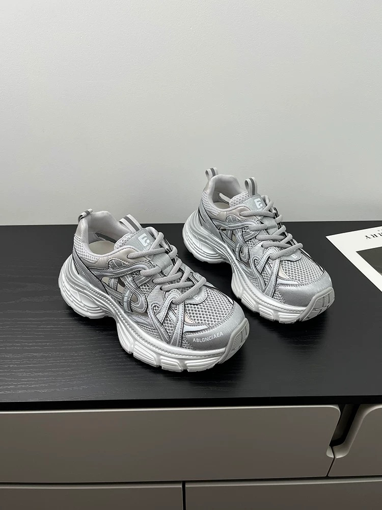 ZZGS·【老爹鞋缕空透气厚底小白鞋2025新款百搭增高软底】·137051