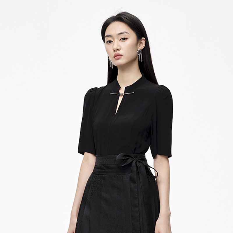 【直播专享】商场同款夏季新品金属盘扣小立领国风上衣N024B42071