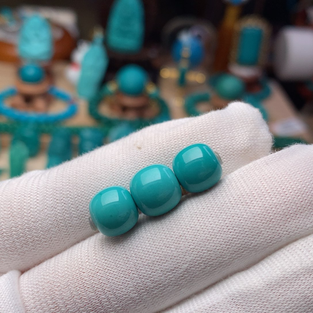 绿松石珠宝奇石未镶嵌9.4mm套装