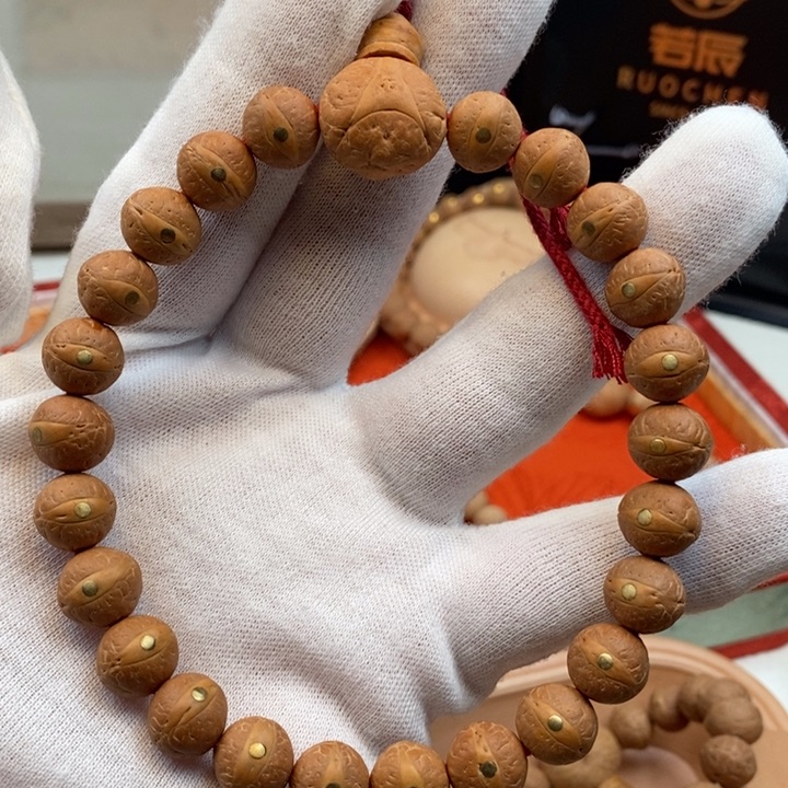 凤眼菩提手串11.5mm同树单仓铜钉