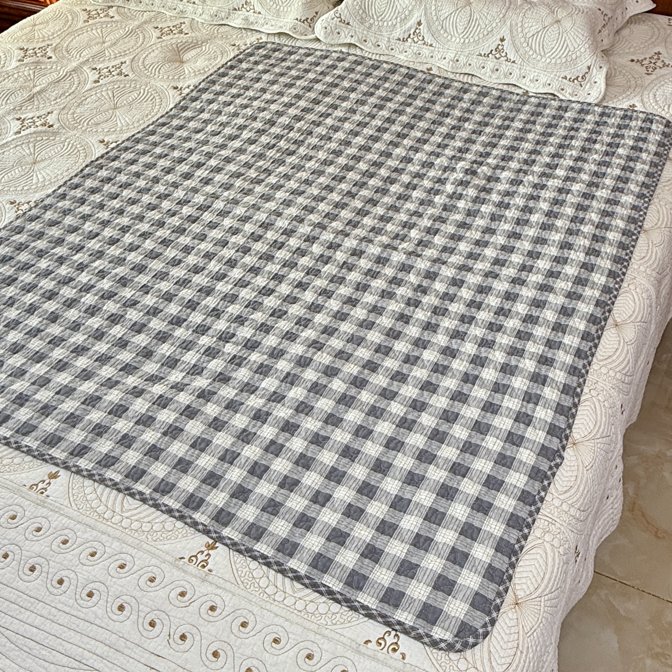 双面纯棉姨妈垫四季通用透气夹棉床单生理垫幼儿园儿童床铺垫褥子