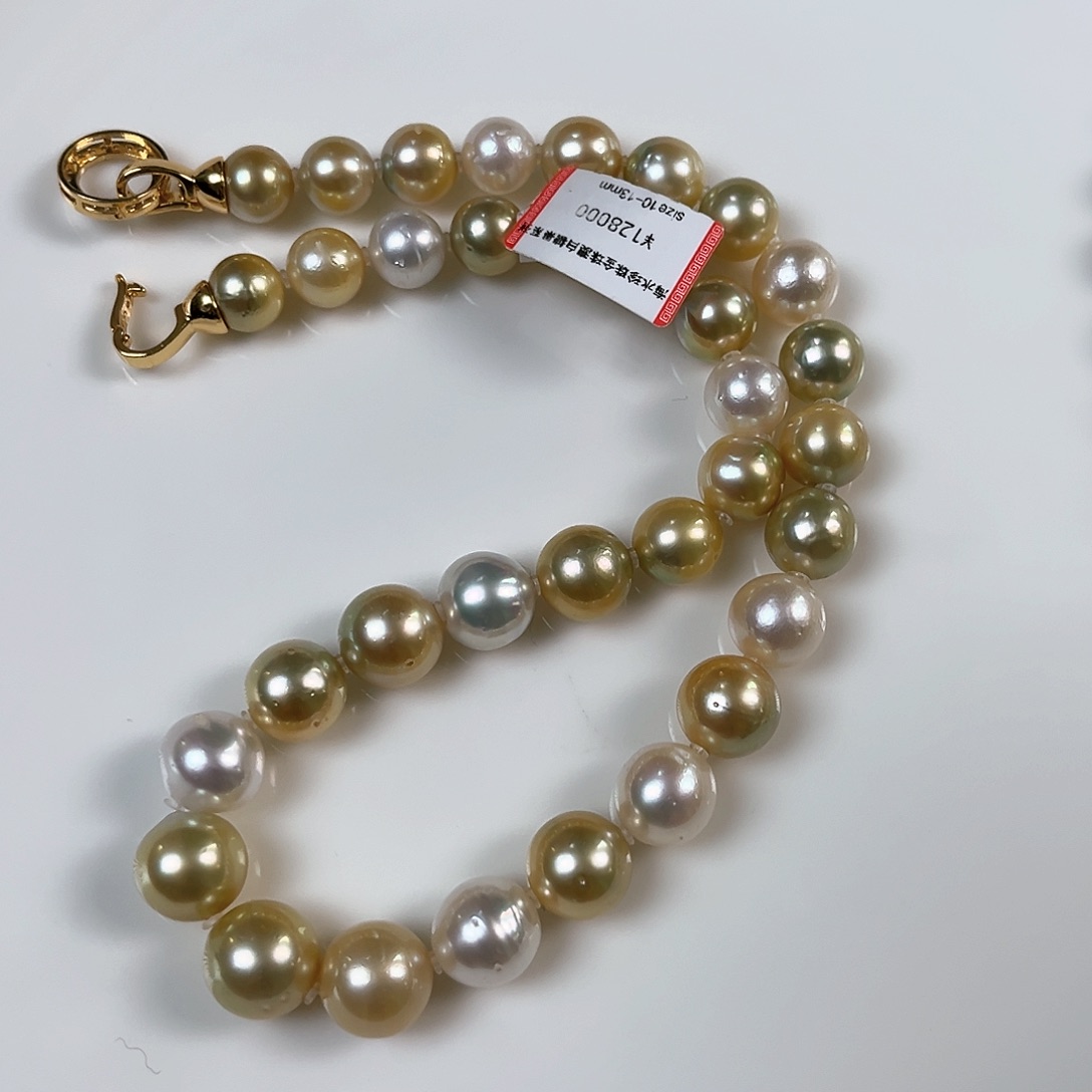 海水珍珠颈饰未镶嵌澳白金珠10-13