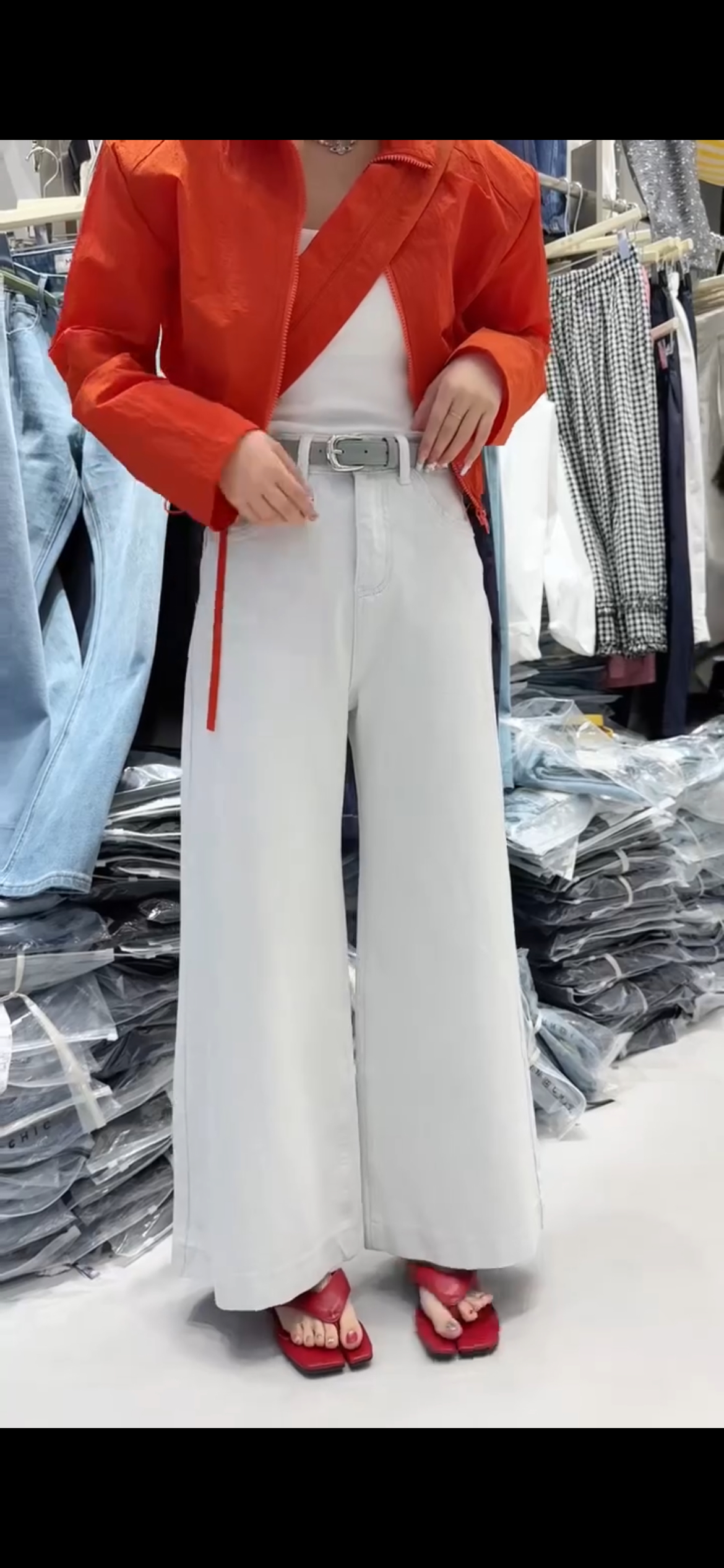 MV030正品女2025春秋新款巴恩裤宽松显瘦百搭高腰直筒阔腿