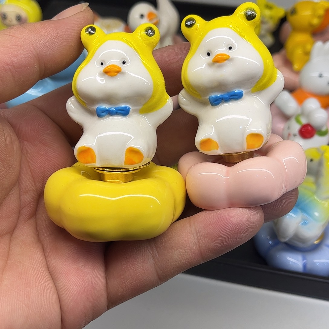 摆件陶丫丫黄色转转两只