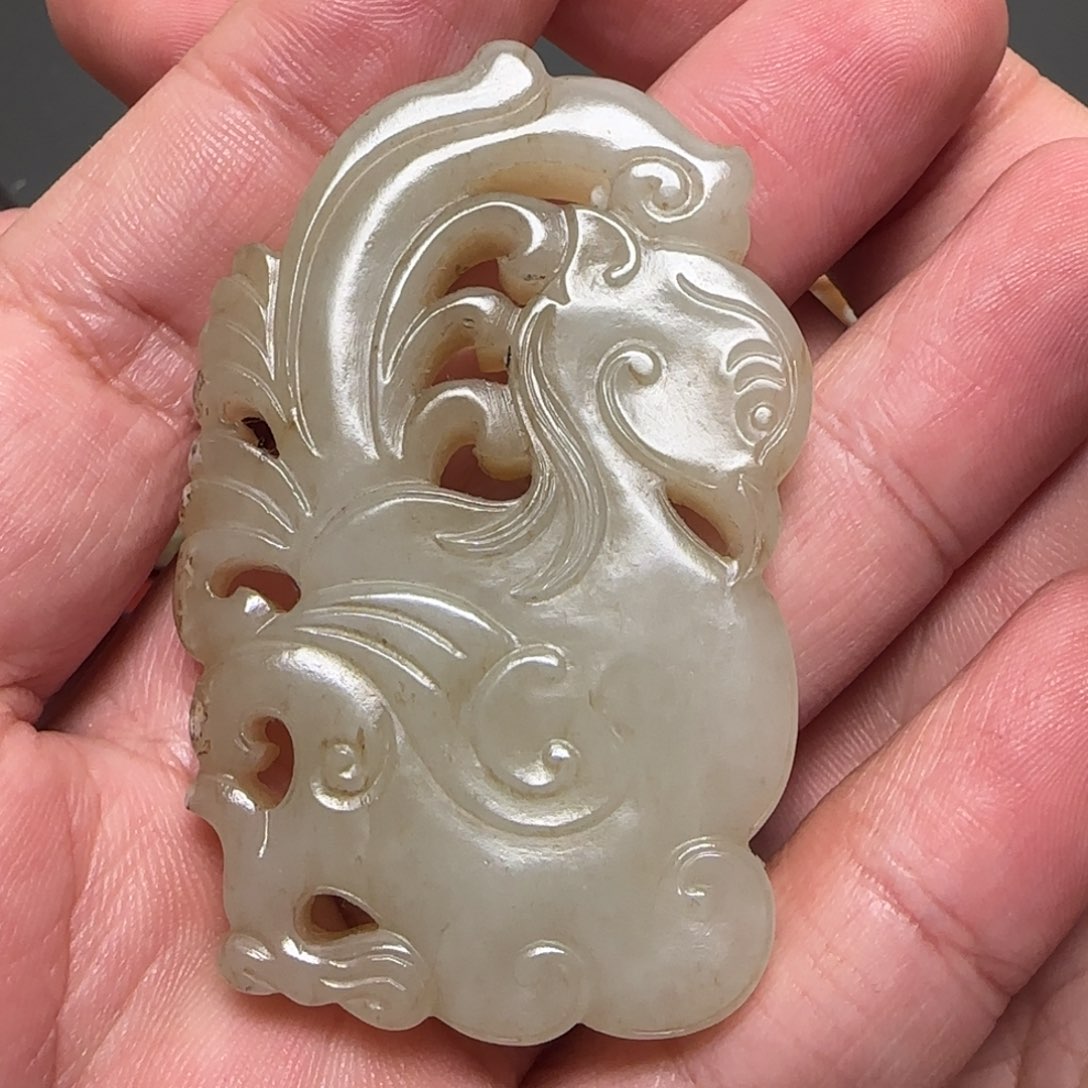 和田玉挂件未镶嵌青*