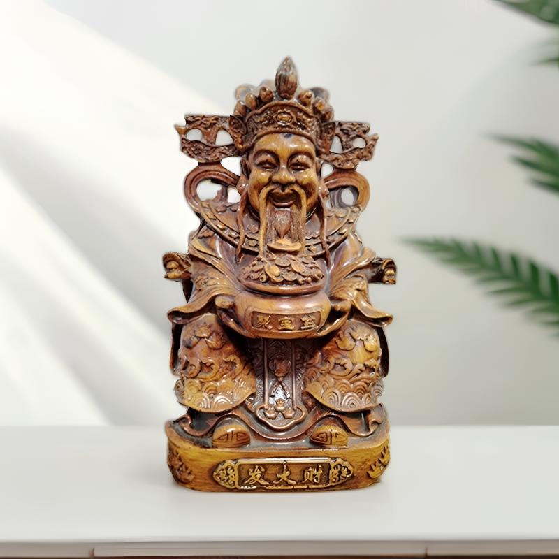 招财聚宝盆财神爷摆件客厅装饰柜台店铺送礼公司开业礼品玄关