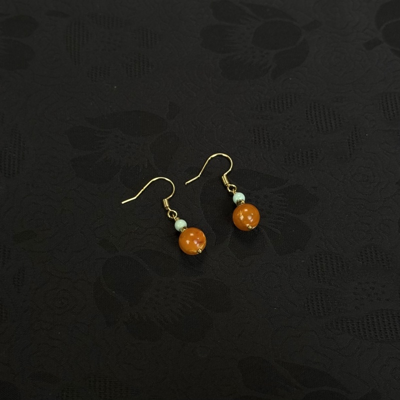 蜜蜡耳饰3|国风原创设计