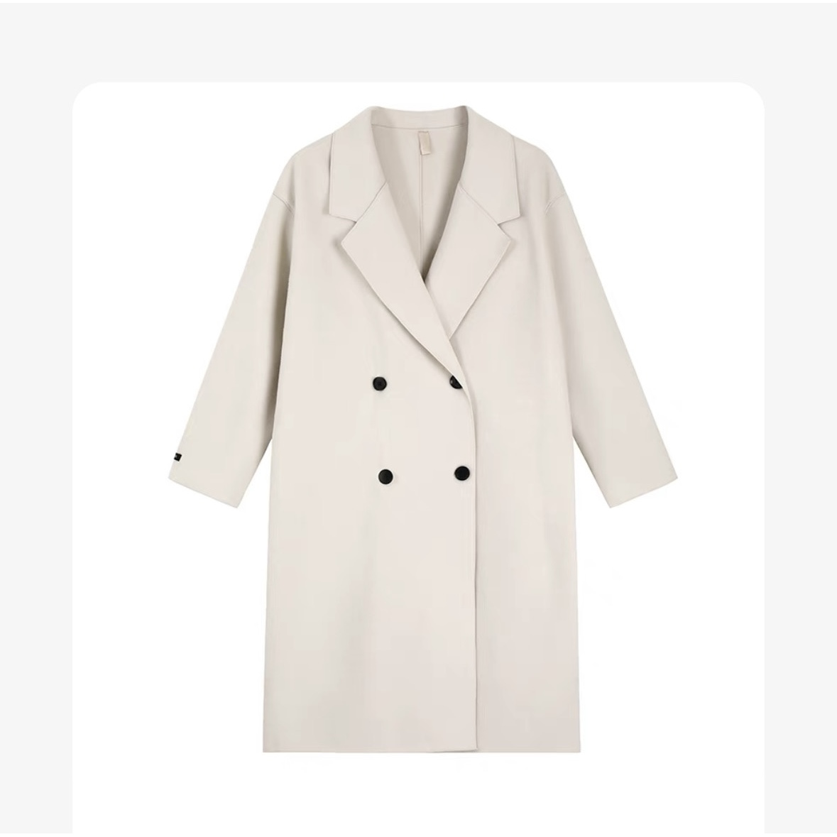 H32冬季胖mm极简风双面尼料大衣外套