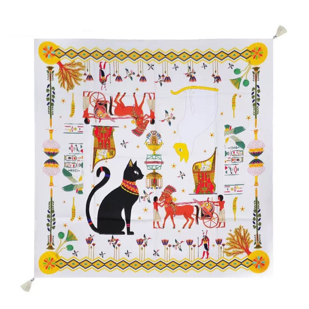 【微瑕款巴斯特的守护米色】88cm100％桑蚕丝18姆米斜纹大方巾