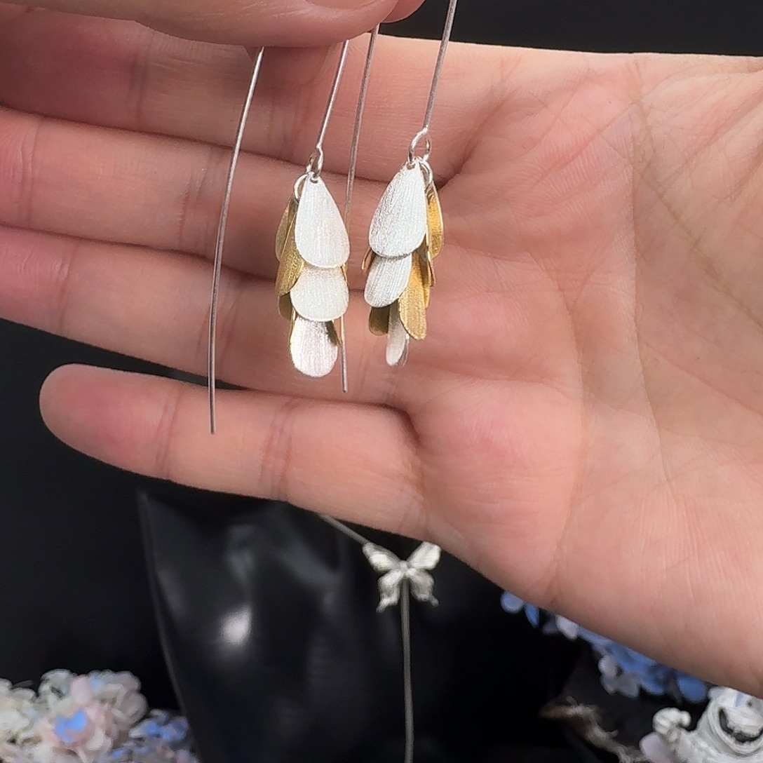 925银新款鳞片耳勾