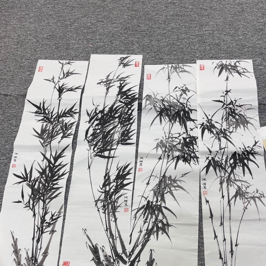 国画沈琳老师三尺条四张