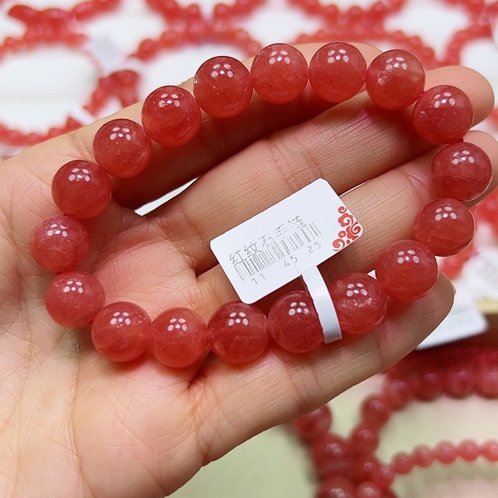 菱锰矿（红纹石）手串未镶嵌