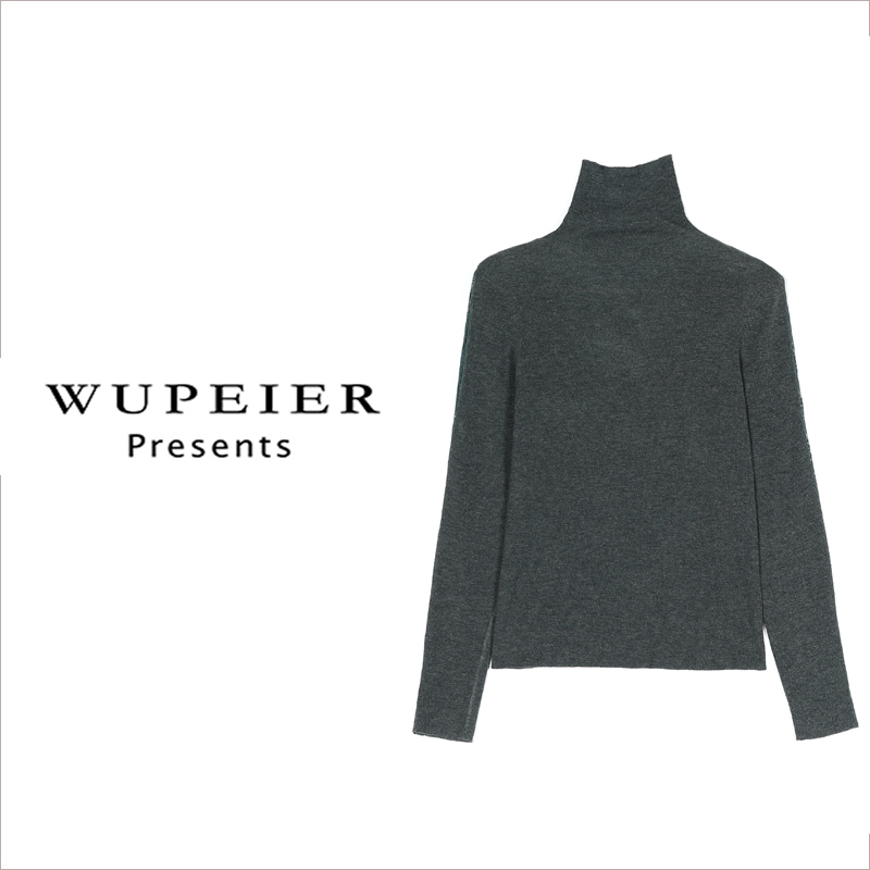 【臻品暖绒】秋冬新款纯色显瘦简约修身气质针织堆堆领打底衫  8010