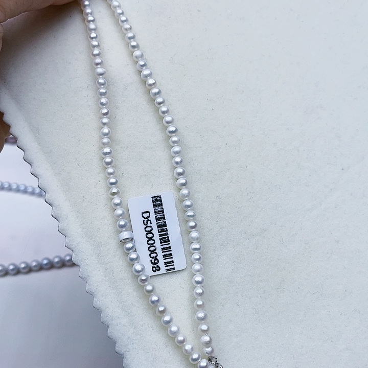 淡水珍珠颈饰银S925镶嵌卡4➕极光冷白