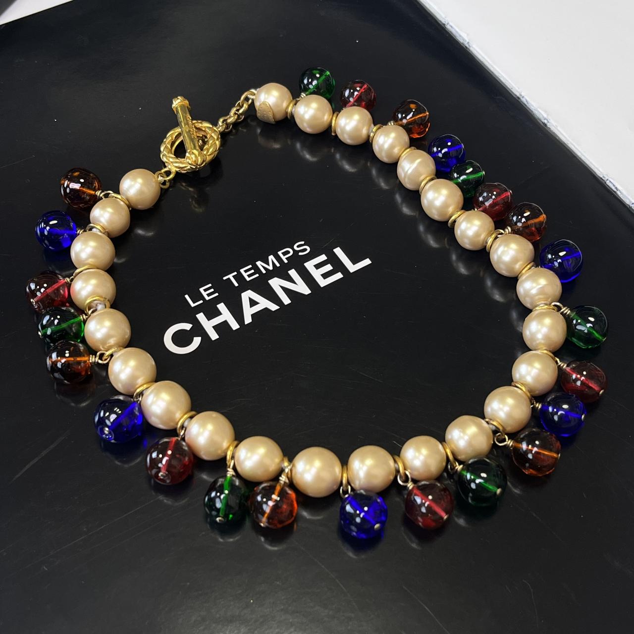 Chanel中古琉璃珍珠项链