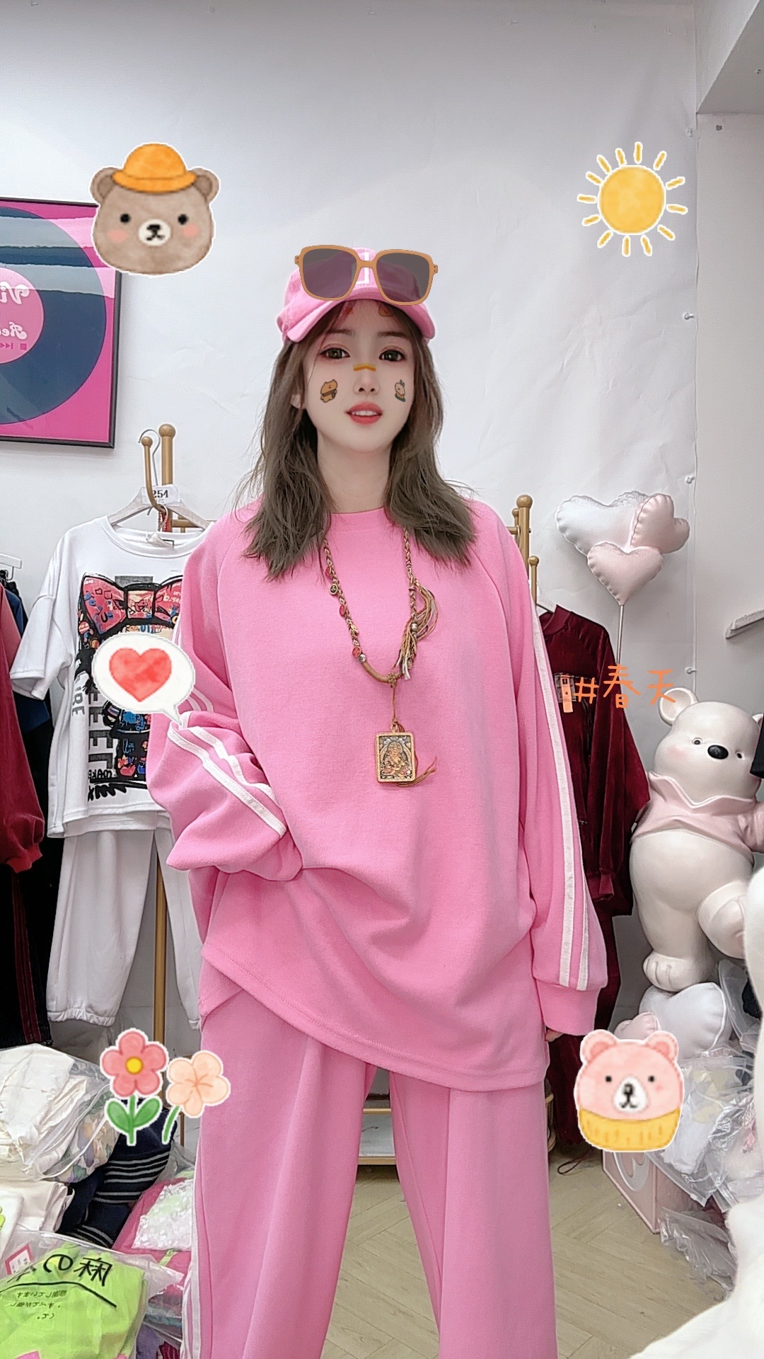 多金潮品  秋冬新款时尚简约长袖长裤套装