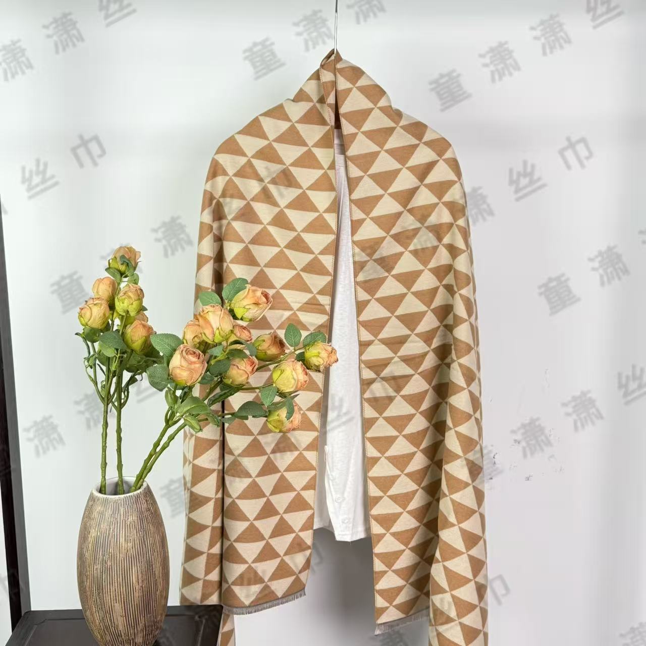 （暖咖三角）厚款60*185左右长巾围巾