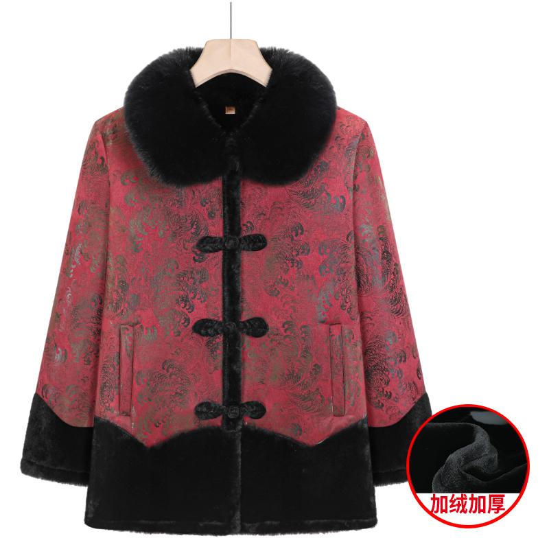 【451-500】中老年冬季加绒加厚外套奶奶装棉衣保暖加厚妈妈装