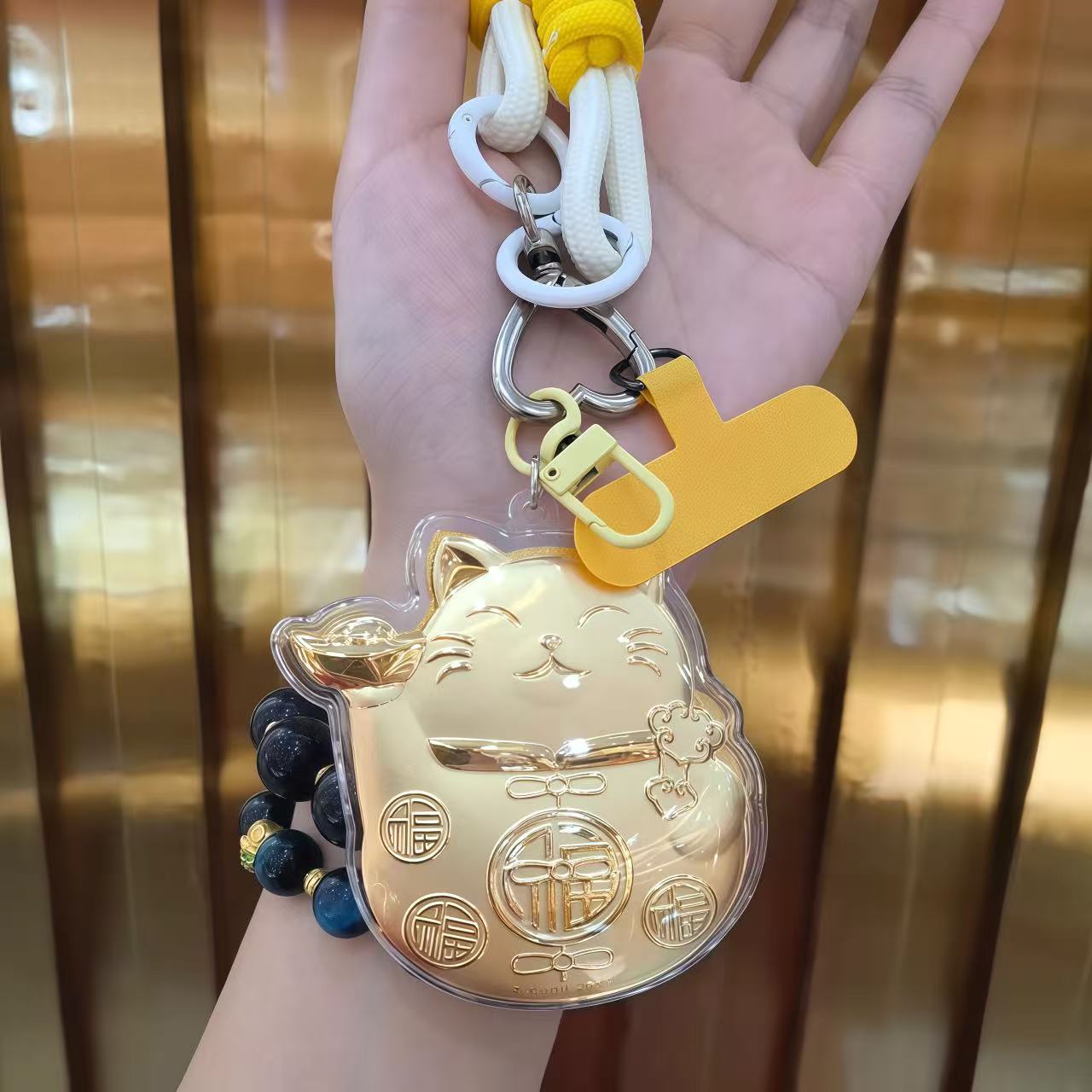 含金工艺品招财猫挂件招财进玄学改运纳福猫手机包挂件节日送礼