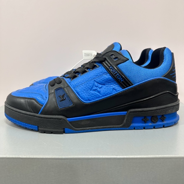 99新 LouisVuitton/路易威登 42码 trainer 黑蓝 低帮板鞋