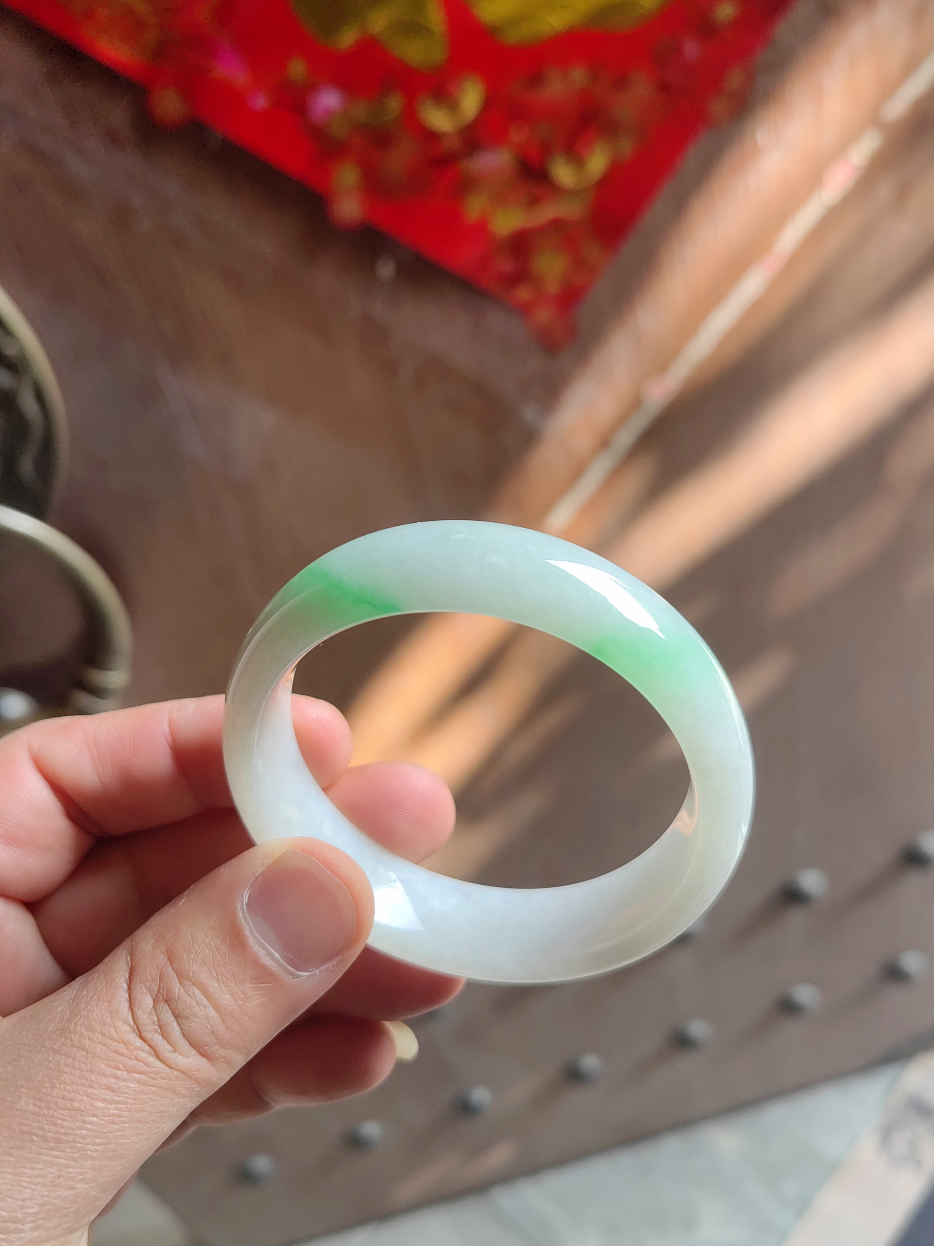 天然缅甸翡翠手镯57.3圈口（有包容，退货需承担寄货费用）
