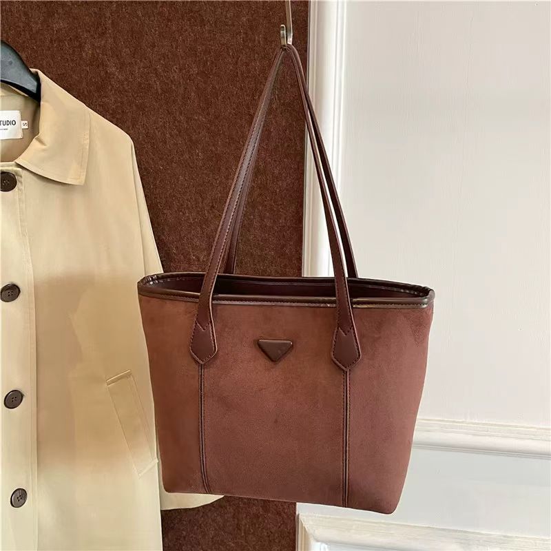 【长36高26宽12】新款时尚百搭大容量单肩腋下托特包女包咖色9928