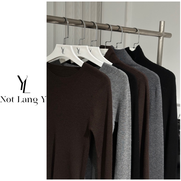 LangY 可机洗60支无缝一体100%羊毛圆领/高领显瘦打底衫
