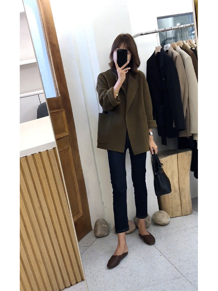 小个子英伦风职业毛呢西装外套女装2025秋冬季时尚新款呢子大衣