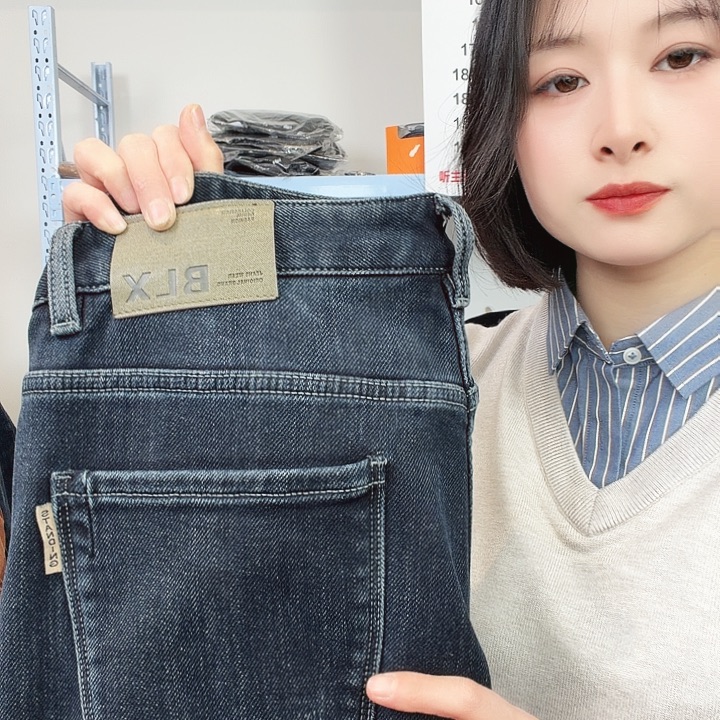 男士牛仔裤加绒加厚