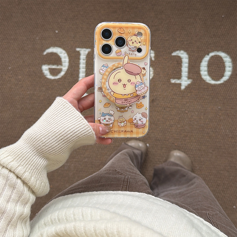闪粉烘焙吉伊卡哇适用苹果17promax手机壳16pro磁吸支架15pro卡通