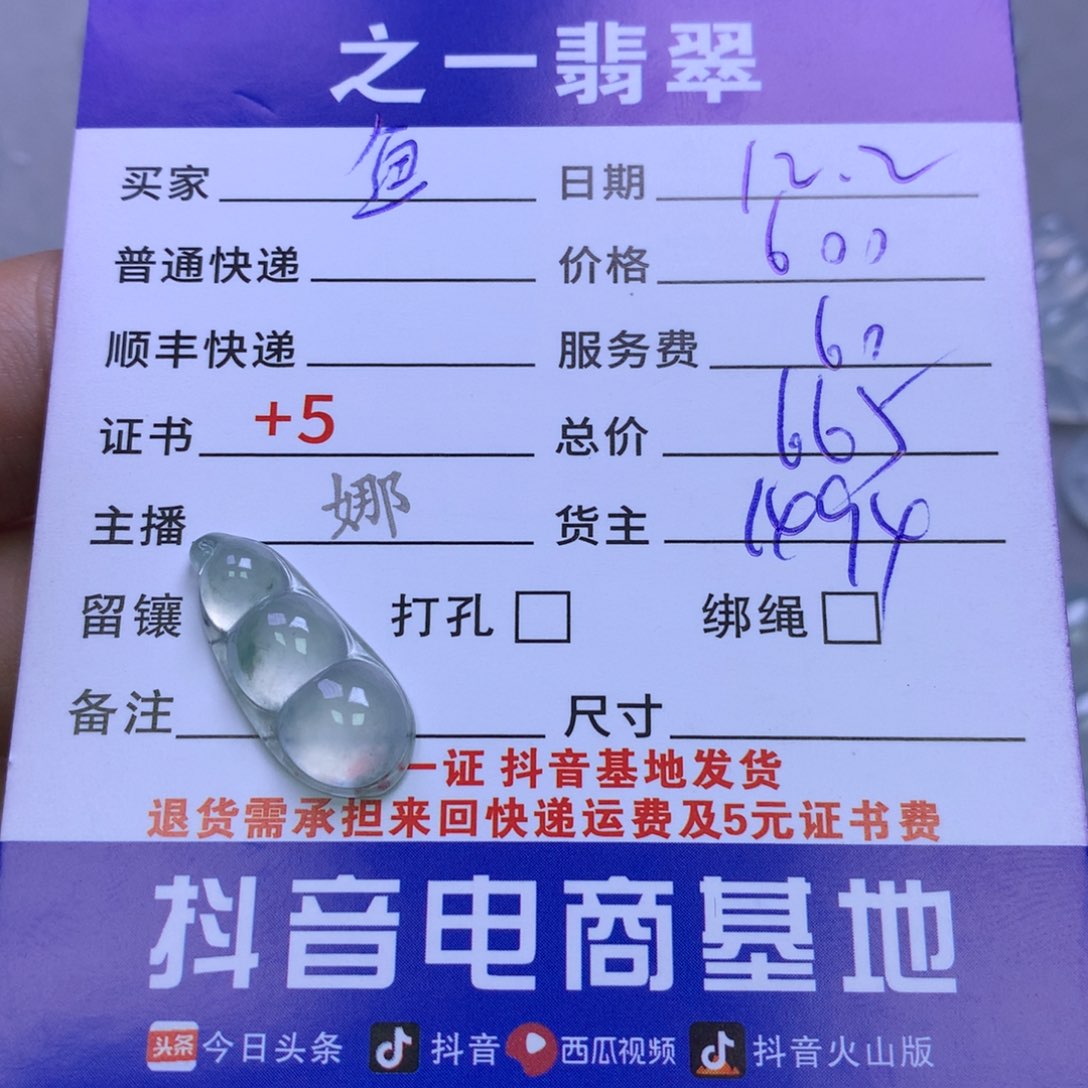 颈饰未镶嵌翡翠鱼*