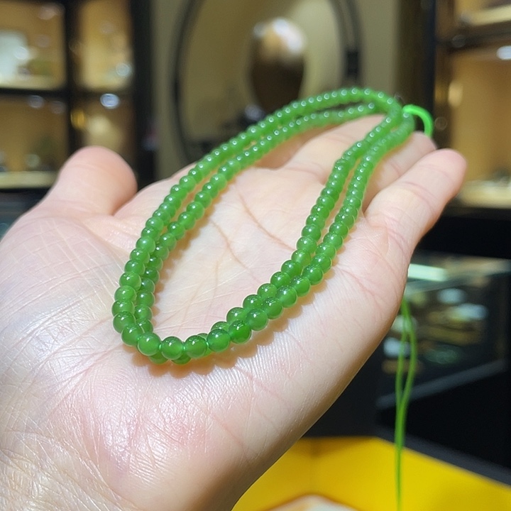 和田玉未镶嵌颈饰/多圈4mm