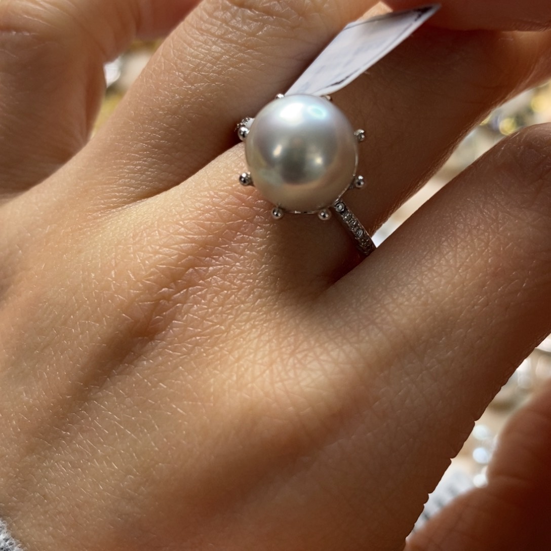 海水珍珠戒指银S925镶嵌