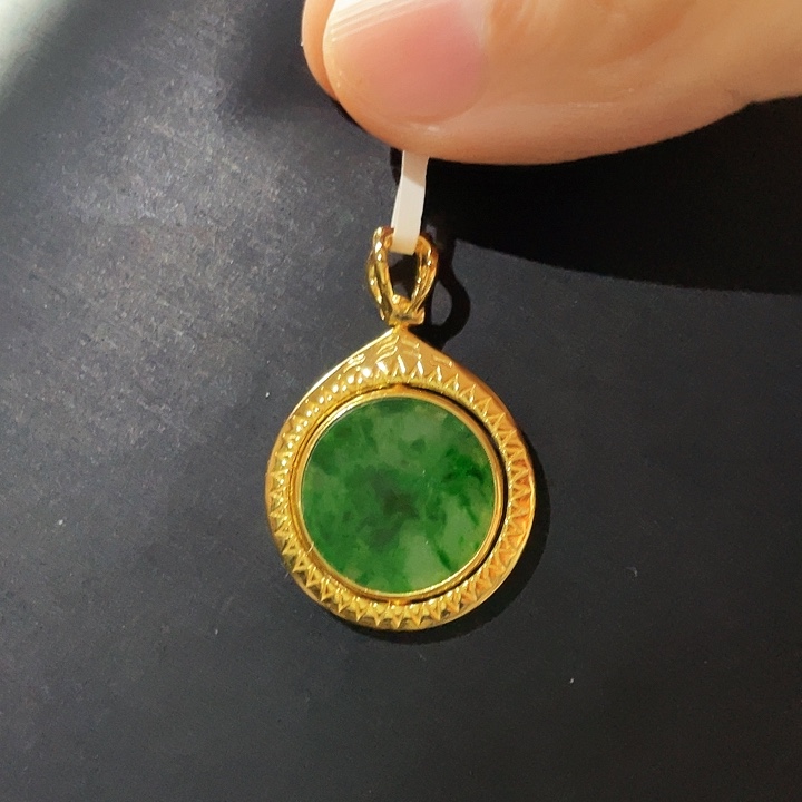 翡翠吊坠(不含链)银S925镶嵌缅甸翡翠