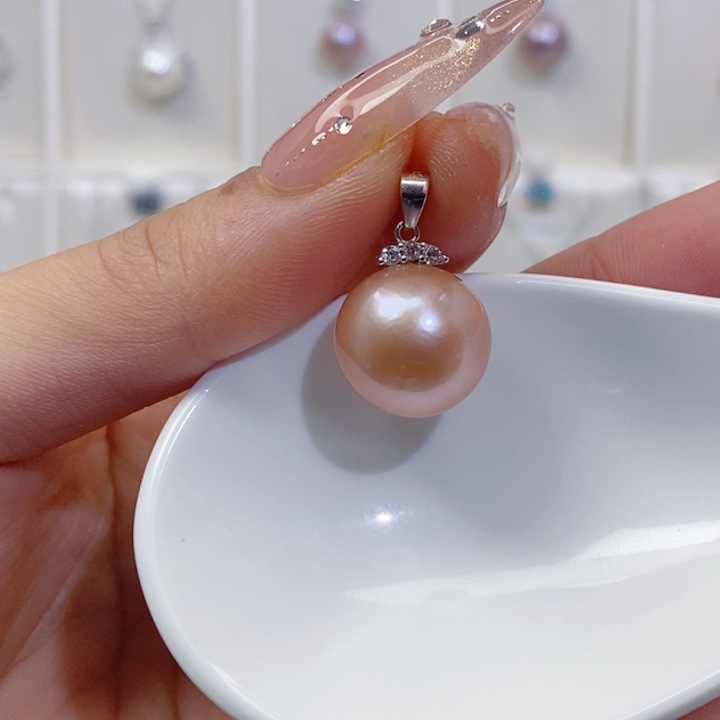 银S925镶嵌淡水珍珠颈饰13.14