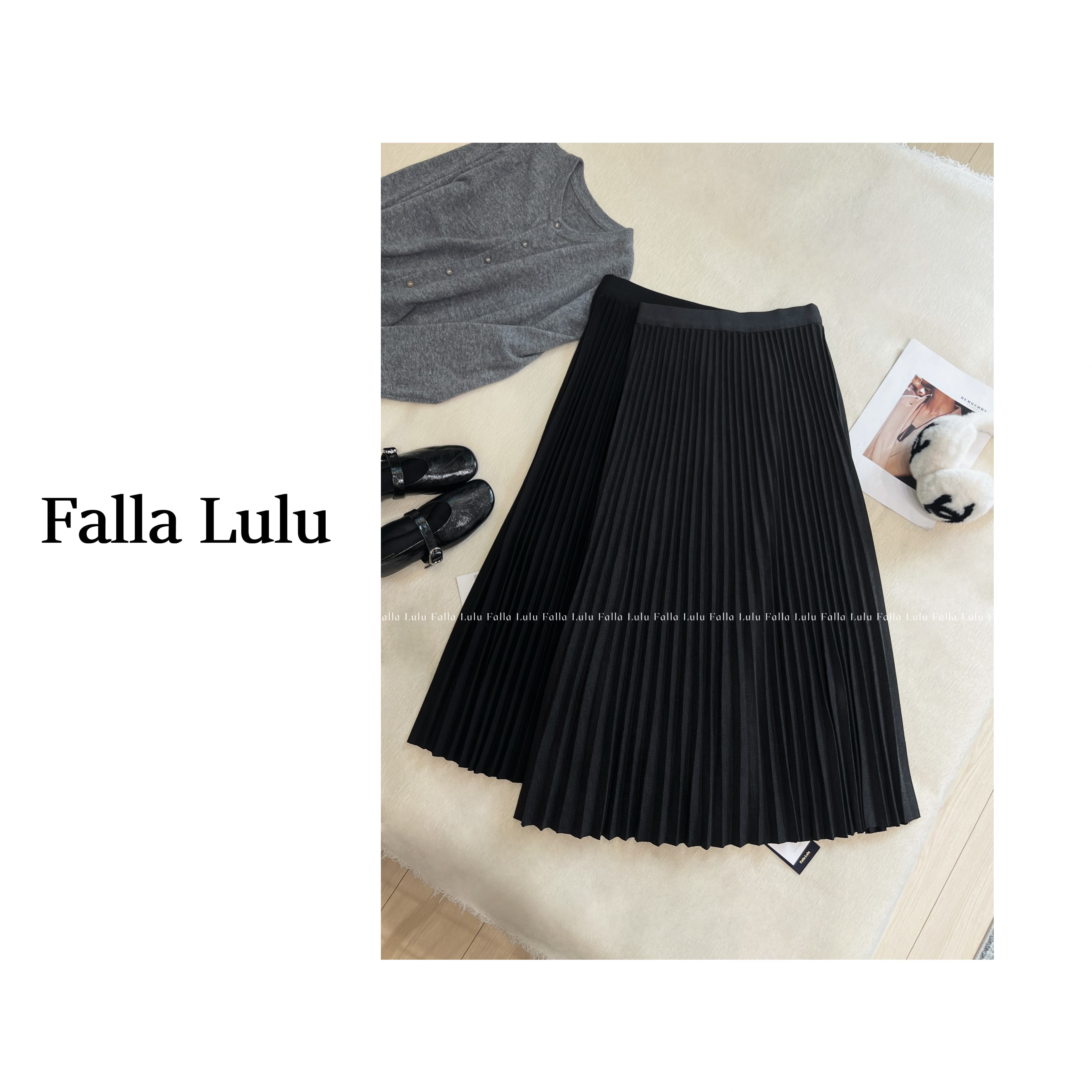 【英子家】显瘦裙~ 重工立体双压褶 | 静奢气质百褶半身裙  Y5451