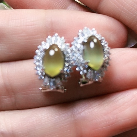 和田玉戒指银S925镶嵌