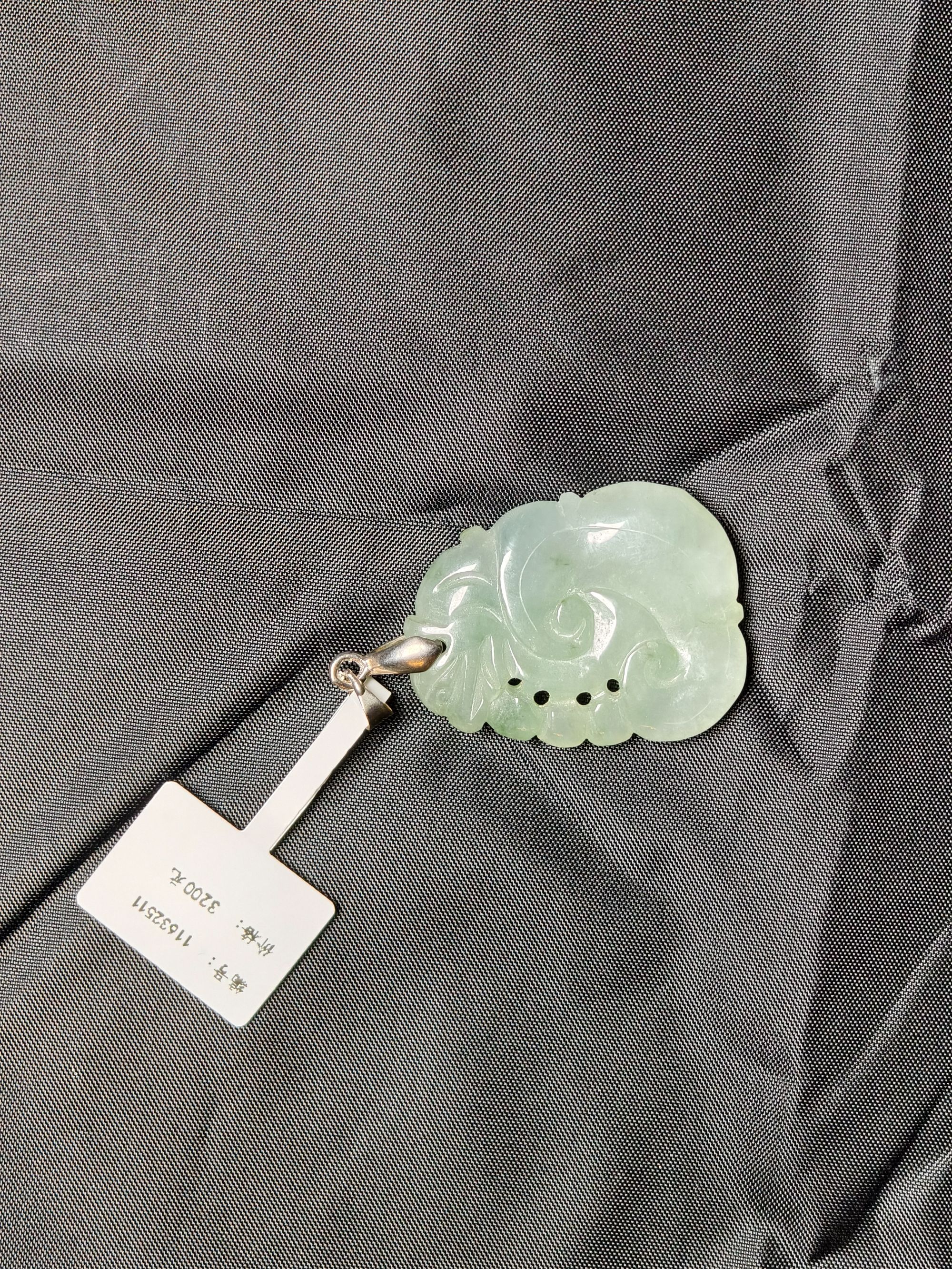 天然缅甸A货翡翠吊坠福气满满