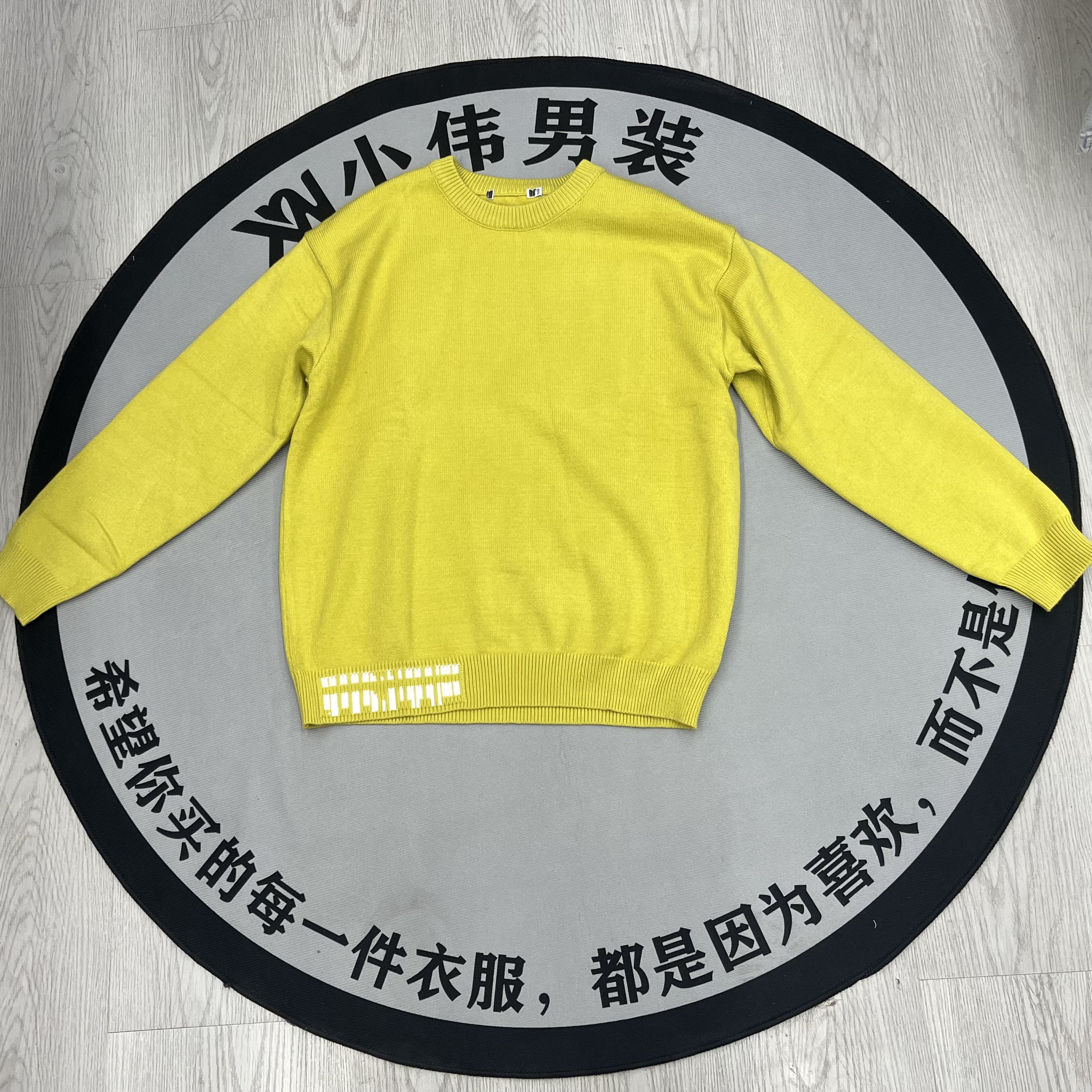 056H家剪标毛衣短款秋冬季卫衣针织毛衣毛衫黄色