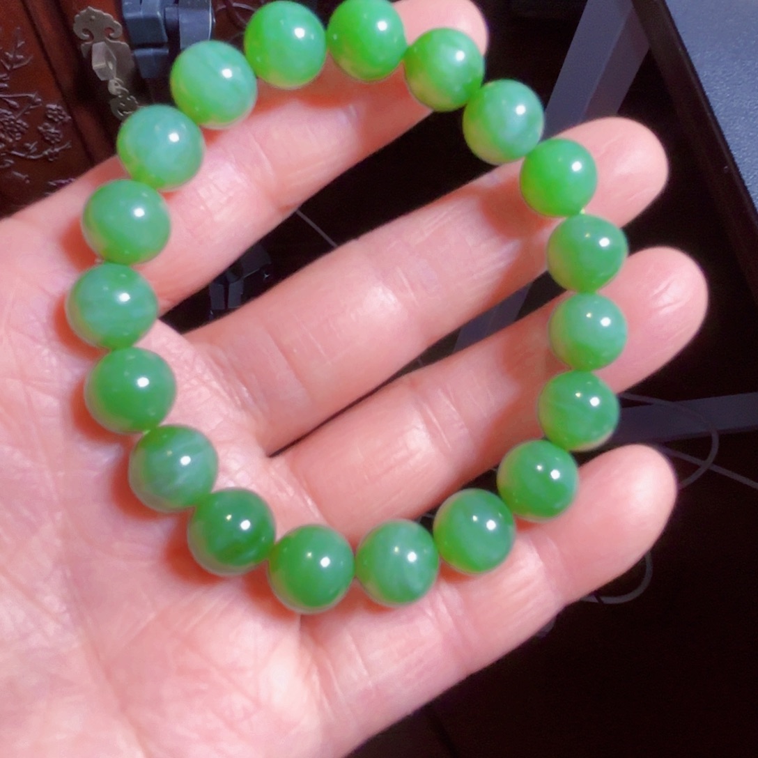 和田玉（碧玉）手串未镶嵌小*