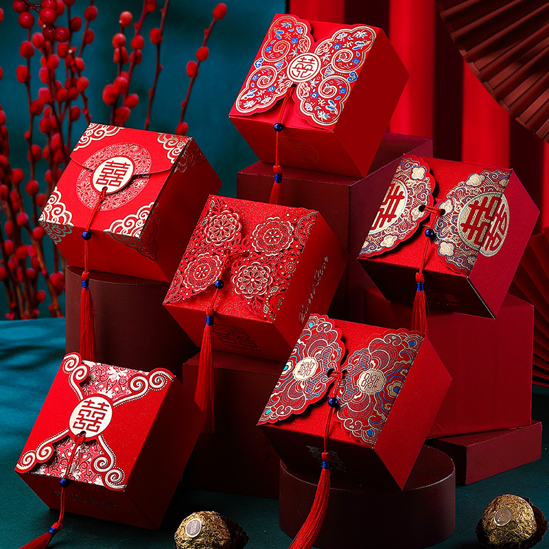 喜糖盒子结婚糖果礼盒装空盒婚礼喜糖袋新婚礼喜糖袋