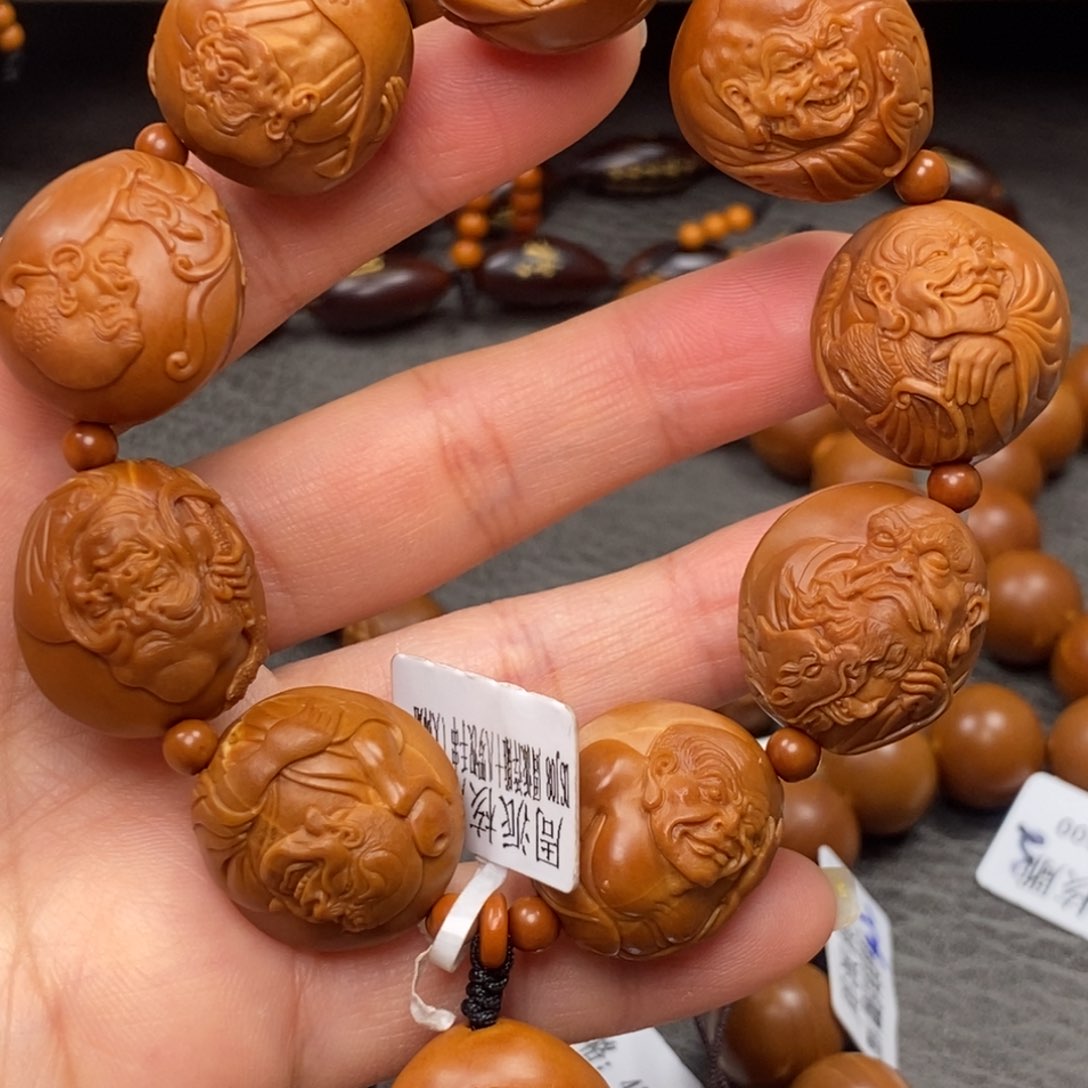 橄榄核手串/手链大师姐 浮雕十八罗汉手串2.1乘2.2