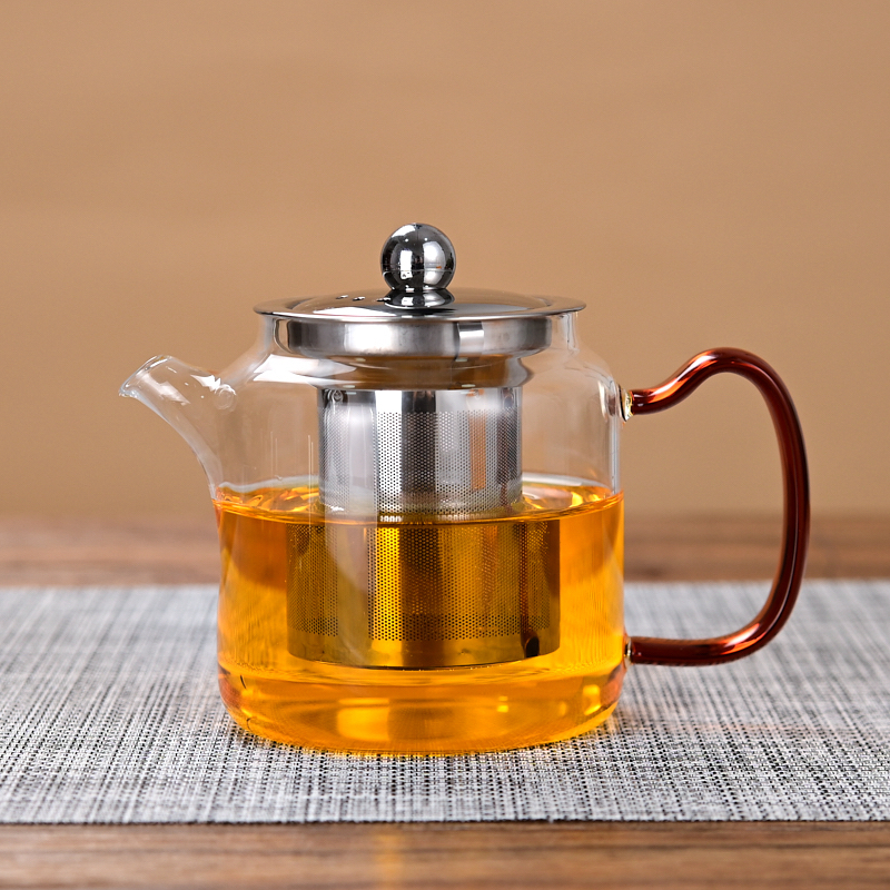 不锈钢过滤网神奇壶加厚耐高温高硼硅玻璃茶壶